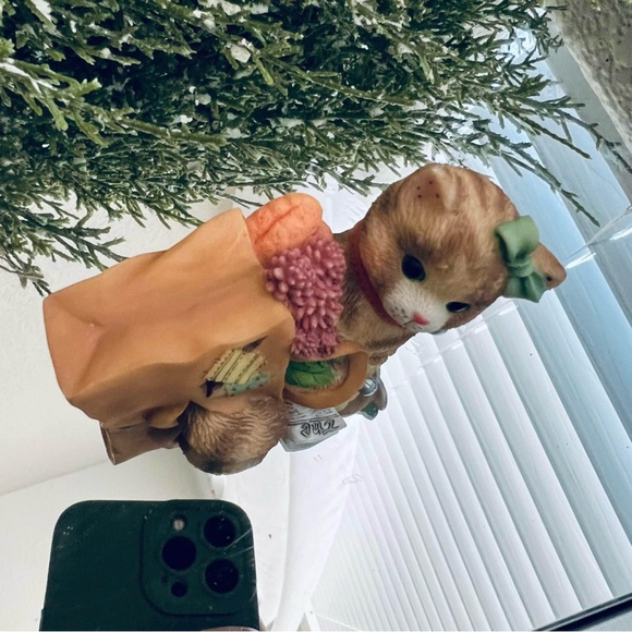 🐱Vtg Calico Kittens Enesco 1998 Happiness Doesn't Fit In A Shopping Bag 488631 - Picture 7 of 13